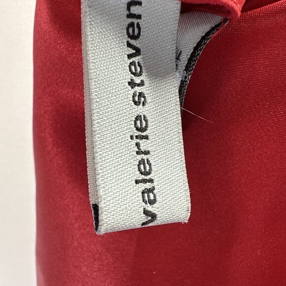 Valerie Steven’s Y2K‎ Cami Satin Cut Out Glam Club Solid Red Christmas Silky - Picture 2 of 9